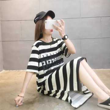 A3 春夏條紋顯瘦連身洋裝-預購