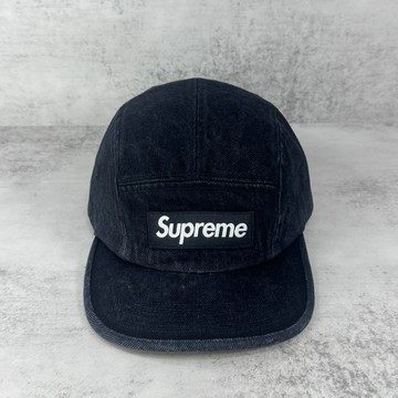 《Urban當天出貨》 Supreme帽子 Denim Camp Cap 水洗老帽 棒球帽 黑色單寧 五分割 平板老帽