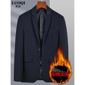 冬季新款男士加棉西服寬松肥佬休閑加厚單西外套加肥加大碼西裝男