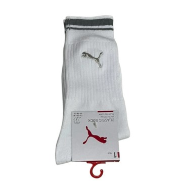 PUMA 襪子 FASHION 白 灰綠條紋 銀LOGO 長襪 男女 BB161401