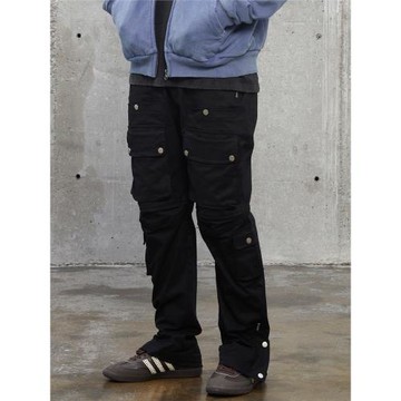 F2CE機能立體口袋工裝休閑褲冬寬松撞釘男美式潮流vibe風高街長褲