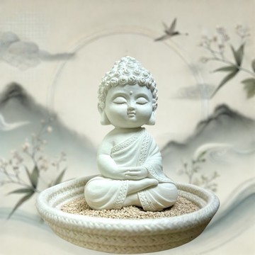 佛像公仔 淨念吉祥小佛之如常 小盤珪藻套組 擴香石 居家香氛