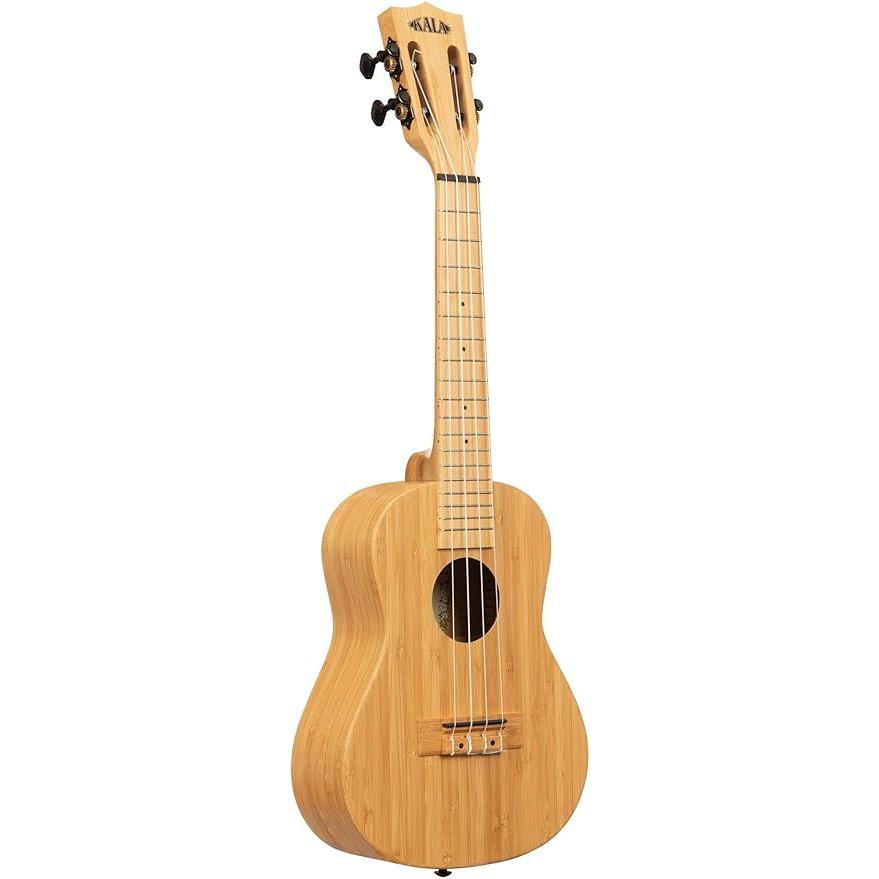 Kala KA-BMB-C All Solid Bamboo Concert Ukulele, Tweed Case Bundle