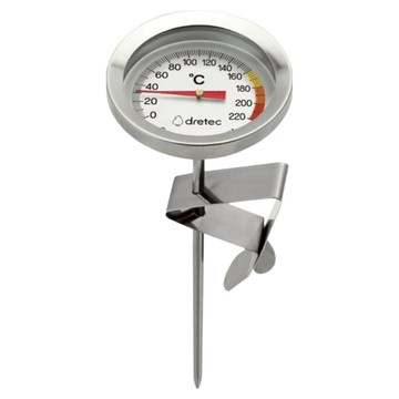 dretec 日本料理用咖啡炸物機械溫度計 附金屬夾片 O-328SV  54 x 54 x 147mm  1支