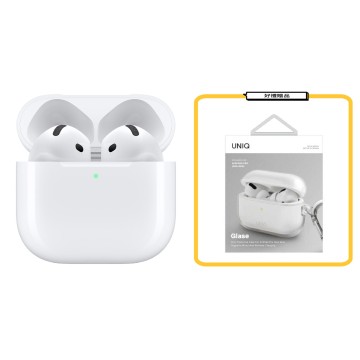 AirPods 4 (MXP63)+UNIQ 透明保護殼