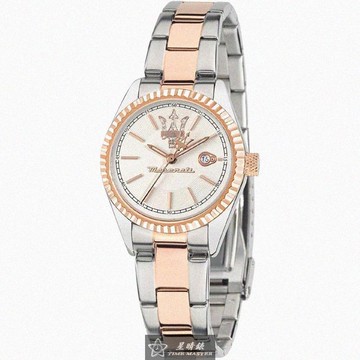 MASERATI手錶，編號R8853100504，30mm玫瑰金錶殼，金銀相間錶帶款_廠商直送