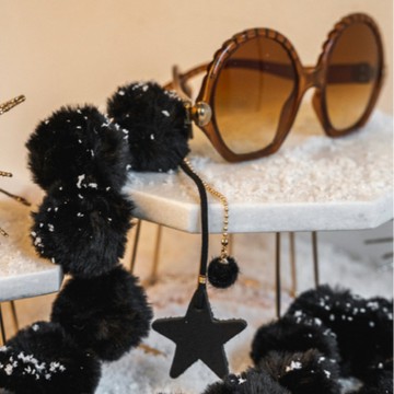 澳洲Sunny Cords -冬日限定系列 冬日小雪球眼鏡鍊|口罩鍊 - Black