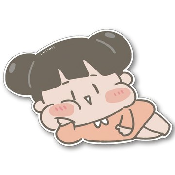 CCHING 青青文具 啾啾妹造型滑鼠墊  布 橡膠材質  慵懶ing  1個