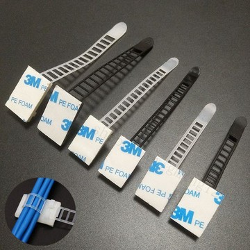 【免打孔背膠】3M背膠黏式紮帶固定座 免打孔塑料電線束線夾 可調理線器 數據線卡子 電線固定器 電線固定夾 電線固定扣