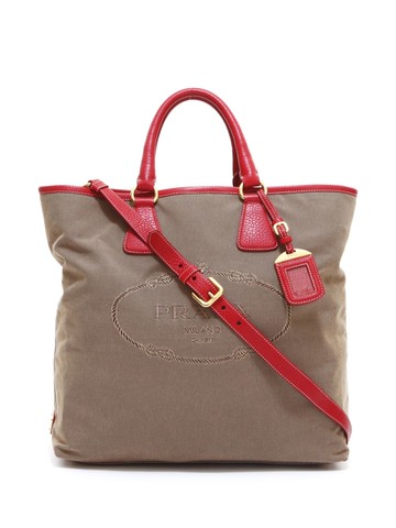 Prada Pre-Owned - Canapa logo two-way handbag - women - Canvas/Leather - One Size - Brown