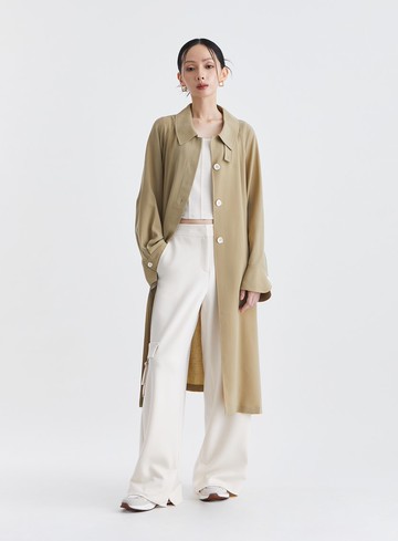 率性流動感厚雪紡風衣