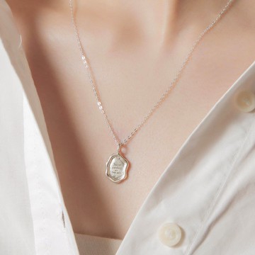 Mirror Oval 不規則橢圓設計純銀項鍊 / 生日 紀念日 禮物推薦