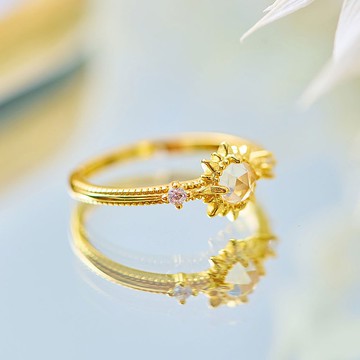 能量之心晶石可調戒指(含開光)白水晶、提升魅力、淨化磁場