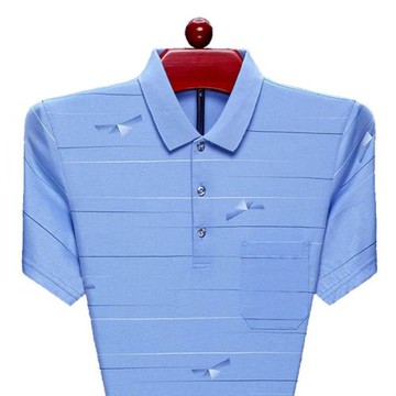 啄木鳥爸爸t恤男士短袖夏季中年男裝純棉帶口袋polo衫上衣服夏裝