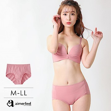 aimerfeel 柔軟羅紋高腰三角褲-194521-PI