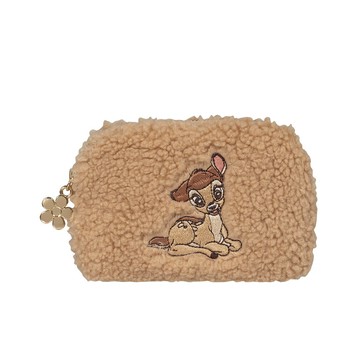 【DISNEY】小鹿斑比-毛毛零錢包-米 PTD24-G1-23BG