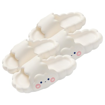 雲朵拖鞋 兩雙入 柔軟舒適 室內外兼用 可愛造型  240mm  白色