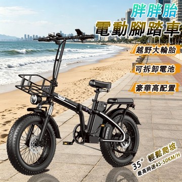 20吋胖胎電動折疊車  電動腳踏車 電動越野車 電動登山車 都市通勤休閒代步車 超高時速50-60km/h 台灣保固