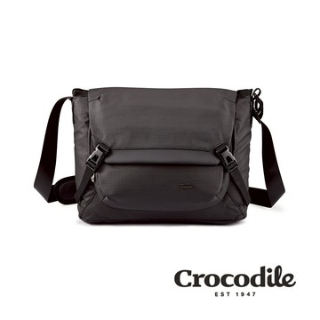 Crocodile鱷魚皮件 翻蓋郵差包 斜側背包 可掛旅行箱拉桿/A4文件 X-Lite系列-0104-11104