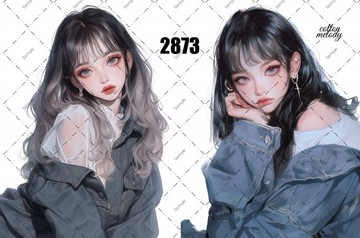 original sticker no.2873 人物貼紙 原創貼紙 原創人物貼紙 裝飾貼紙 cotton melody