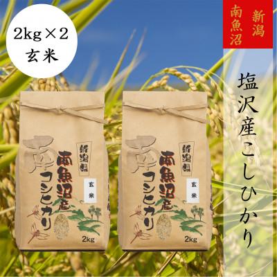 ふるさと納税 南魚沼市 南魚沼しおざわ産こしひかり2kg(玄米)×2袋