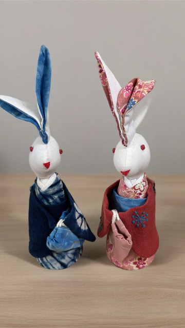非遺手作/札染佳偶兔