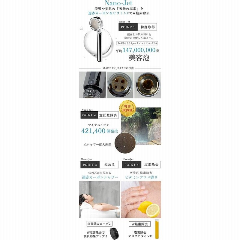 nanojetプレミアム遠赤シャワーW塩素除去VITA-C nanojetプレミアム遠赤シャワーW塩素除去VITA-C