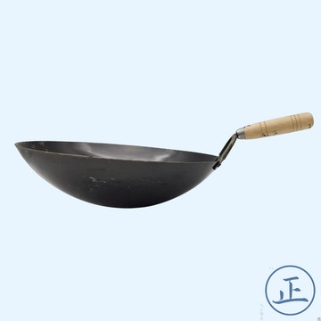 手工雙料木柄山東鍋【大正餐具批發】雙料木柄山東鍋 山東鍋 雙料黑鐵鍋 雙料單柄鐵鍋 山東黑鐵鍋 中華炒鍋 單把鐵鍋