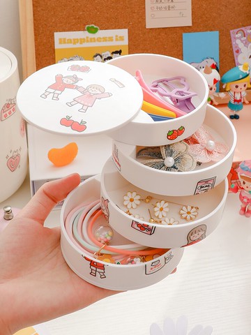 旋轉首飾收納盒子多層小精致簡約ins飾品收納架網紅大容量飾品盒