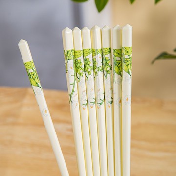 新款鈴蘭花陶瓷筷子家用抗菌防霉防滑食品級ins高顏值輕奢耐高溫 h802