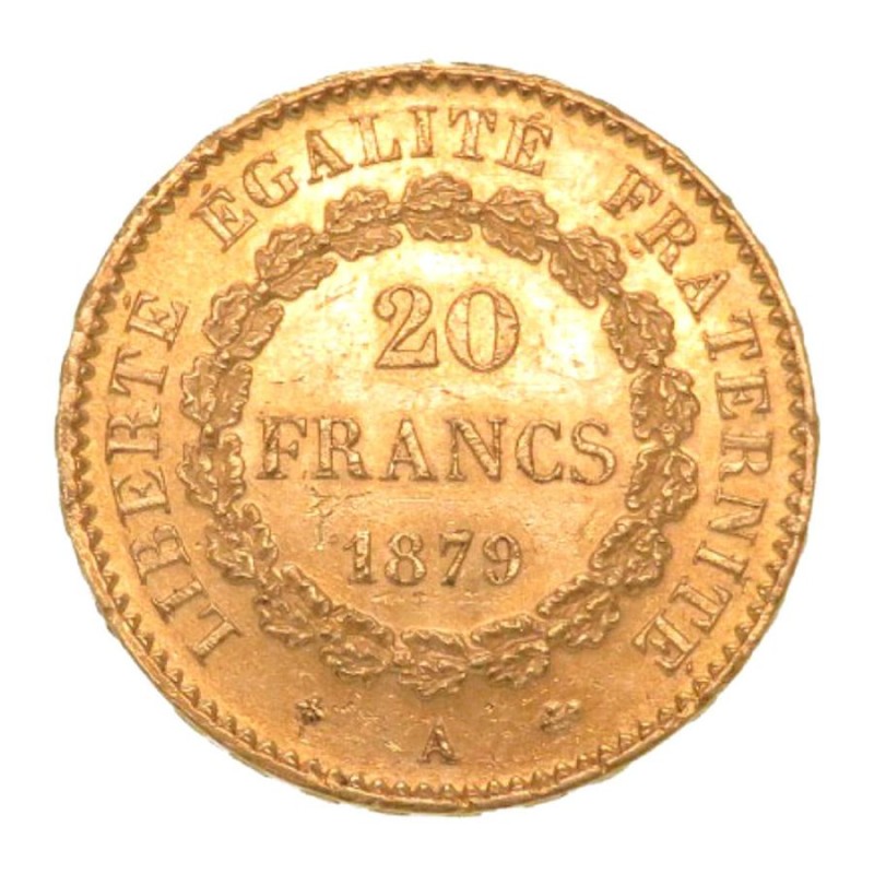 美品 フランス 20 フラン 1879 エンゼル REPUBLIQUE FRANCAISE K21.6YG AU900 ゴールド 金貨 メダル  0148 ヴィンテージ アンティーク | LINEショッピング