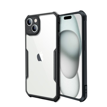 XUNDD 軍事防摔  iPhone 15 Plus 6.7吋 鏡頭全包覆 清透保護殼 手機殼(夜幕黑)
