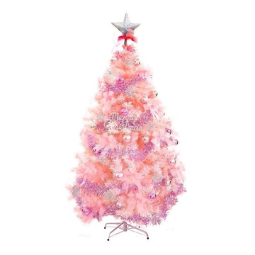 摩達客 耶誕豪華版夢幻粉紅聖誕樹 銀色希望頂星  1個  4尺(120cm)