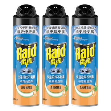 Raid 雷達 噴霧殺蟲劑 含柑橘精油  500ml  3罐
