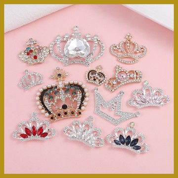 皇冠字母珍珠diy手機殼美容 手工貼鑽飾品配件 手作材料 奶油膠配件 飾品材料 飾品配件 diy手機殼 手機殼diy