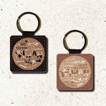 我是台灣人 皮革鑰匙圈 珍奶茶燕麥奶 來自台灣 多國語言臺灣識別