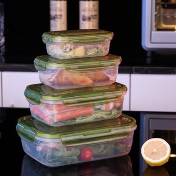 保鮮盒塑料微波爐專用加熱飯盒長方形密封盒便當盒水果冰箱收納盒