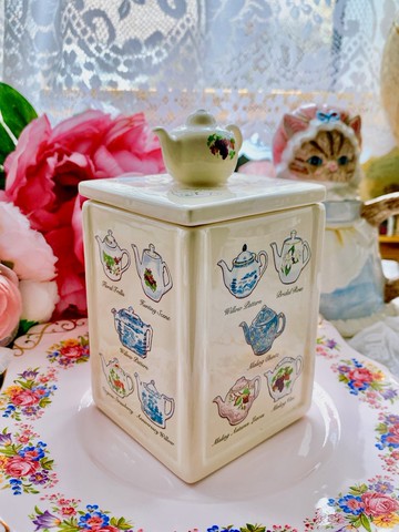 英國製手工茶葉罐 儲物罐餅乾罐糖果罐茶壺圖騰庫存品完整情人節