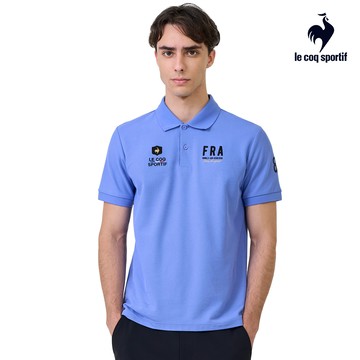 【LE COQ SPORTIF 法國公雞】男款紫色吸濕排汗短袖POLO衫LWX21041