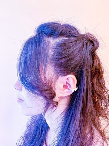 925純銀開放式設計銀戒/耳扣