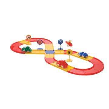 VIKINGTOYS 維京玩具 城市車車賽車場軌道組，含三台小車一台直升機，1-5歲兒童玩具  1組  22 X 13 X 19.5 CM