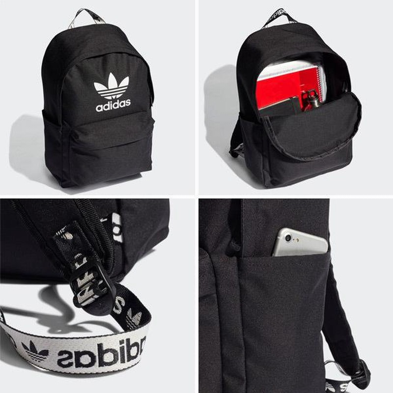 バックパック・リュック adidas Adicolor Backpack Adidas UNISEX Adicolor TRIFOIL LIGHT Backpack Black Front