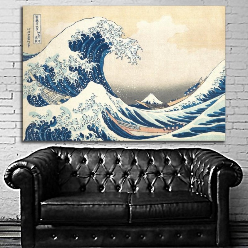 神奈川沖浪裏 葛飾 北斎 特大 ポスター 150x100cm 名所 浮世絵 富嶽三 