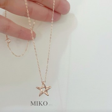 s925純銀 星晴微鑲鋯石 項鍊 玫瑰金 N0010