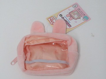 【100 Life Japan Can Do】立體兔耳曬娃包S(粉)(1入)