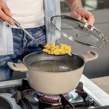 【Sambonet】義大利製 Silver Force雙耳湯鍋附蓋-24cm