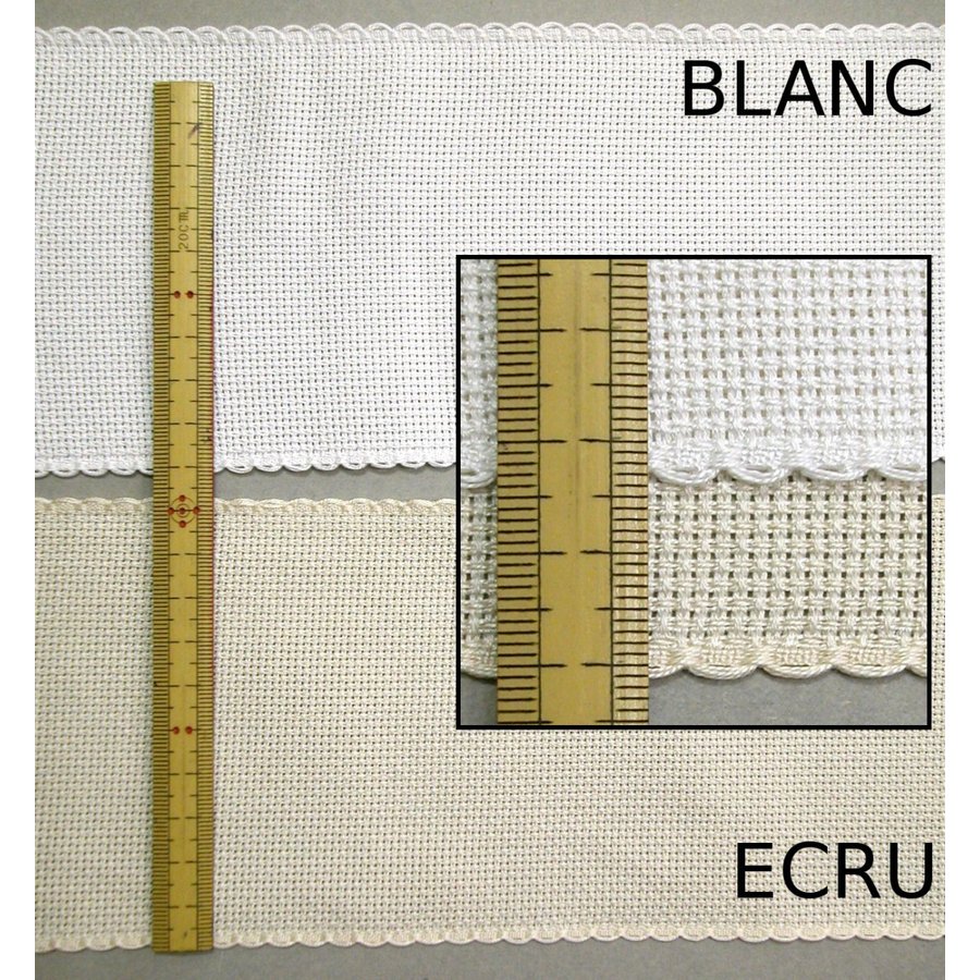 メール便可　 DMC アイーダリボンテープ　16カウント　10cm幅　販売単位1m　＊色を選択してください(BLANC ECRU) 　 クロスステッチ　刺繍布　生地
