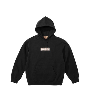 SUPREME BURBERRY BOX LOGO HOODIE BLACK