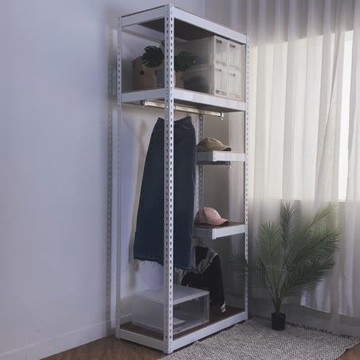 免螺絲角鋼開放式懸浮多功能組合衣櫃｜角鋼衣櫃架｜45*90*210cm