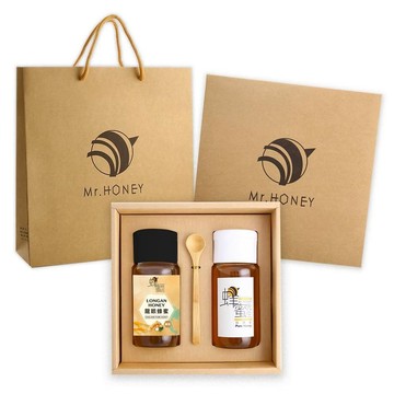 Mr.HONEY 雙饗禮盒(700gX2)-泰國龍眼蜂蜜+荔枝蜂蜜(或野花蜂蜜)